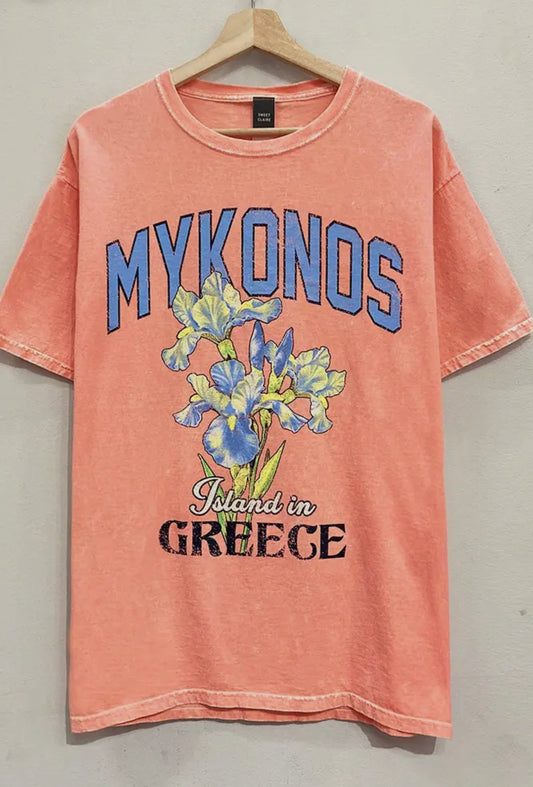 Mykonos Greece Mineral Graphic Tee