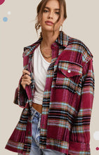 Load image into Gallery viewer, Sugar Plum &amp; Gum Drops Plaid Shacket