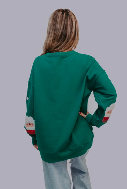 Santa Sequin Embroidered Sweatshirt