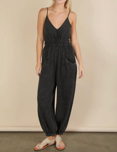 Everyday Basis Mineral Washed Gauze Jumpsuit