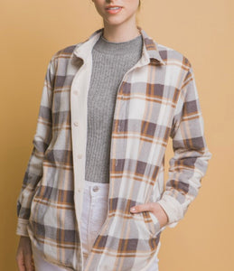 Flip Side Favorite Reversible Corduroy & Plaid Flannel Shacket