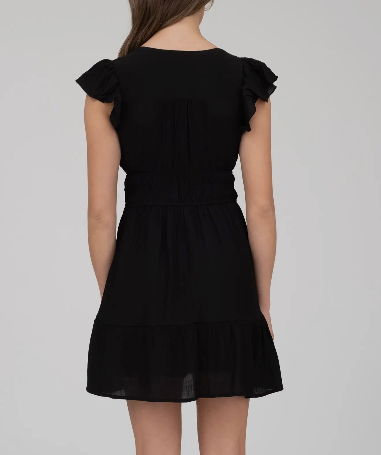 Swing of Things Ruffle Shirred Dress