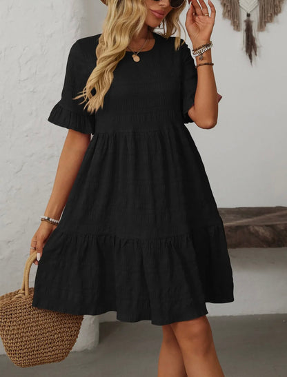 Keeping it Simple Black Tiered Dress
