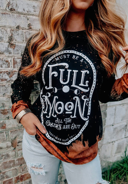 Full Moon Bleached Long Sleeve Tee
