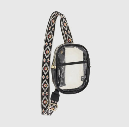 CC Aztec Strap Clear Belt Bag