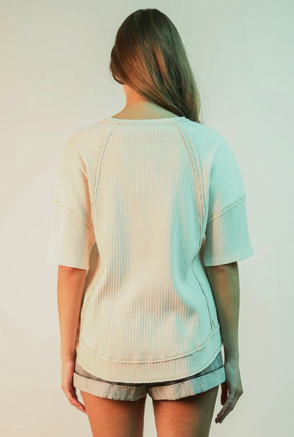 Easy to Style Oversized Ribbed Knit Top