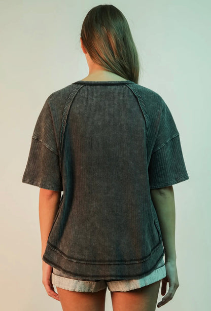 Easy to Style Oversized Ribbed Knit Top