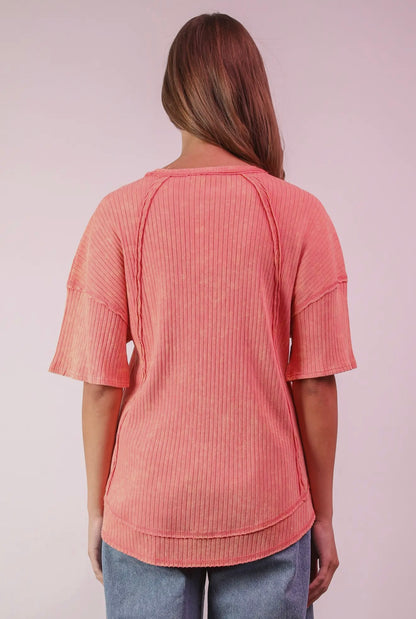 Easy to Style Oversized Ribbed Knit Top