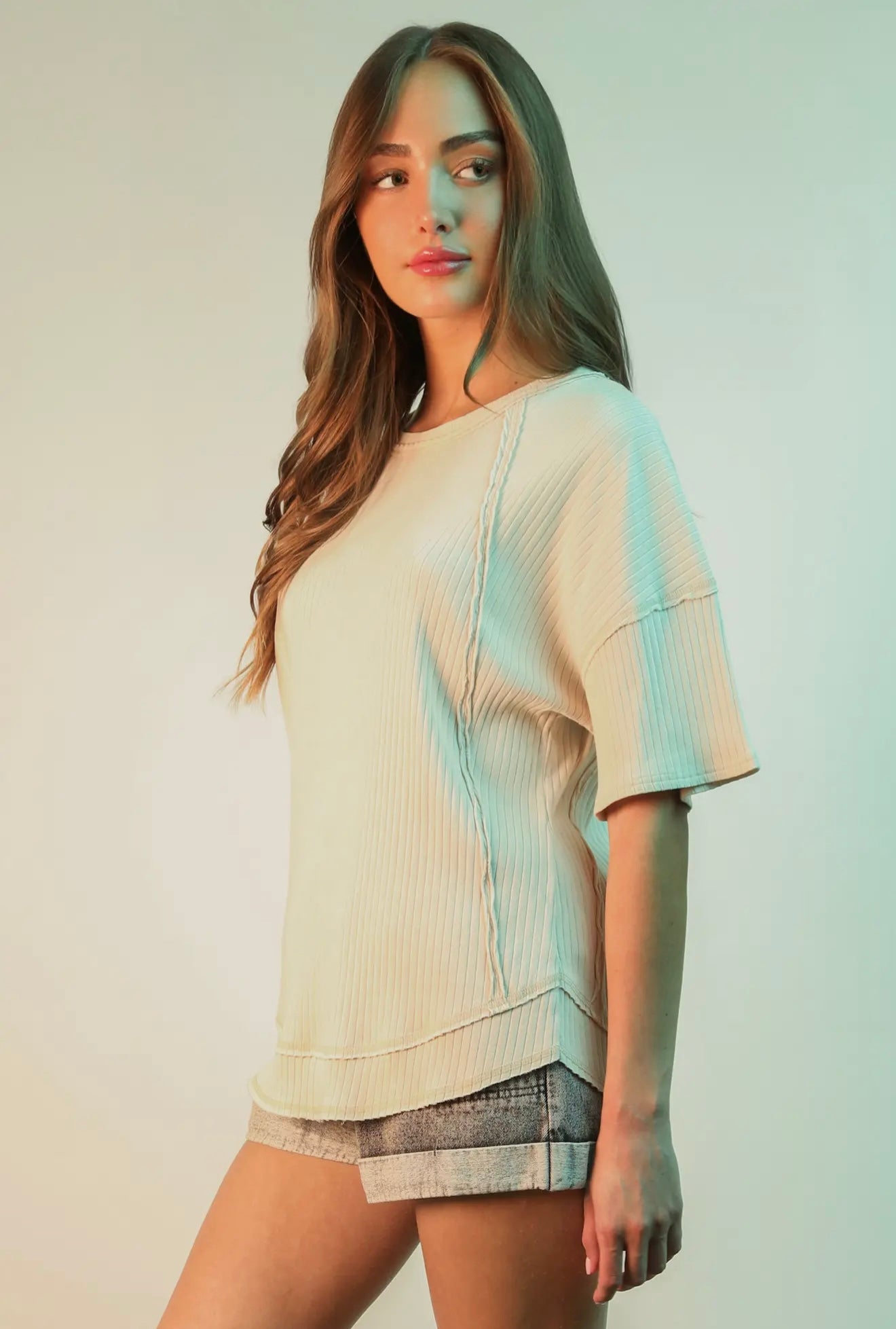 Easy to Style Oversized Ribbed Knit Top