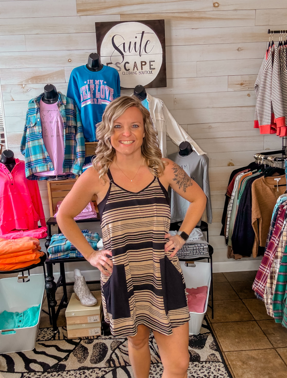 Life is a Beach Striped Active Skort Dress
