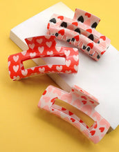Load image into Gallery viewer, Rectangle Heart Hair Claw Clips