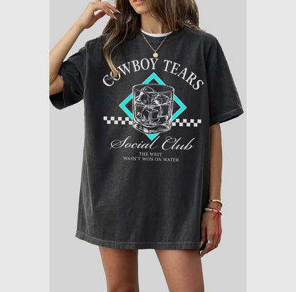 Cowboy Tears Oversized Graphic Tee