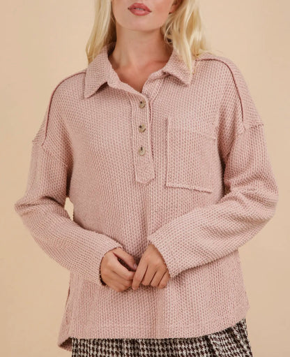 Pretty in Pink Henley Top