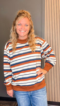 Load image into Gallery viewer, Fall In Line Oversized Striped Sweatshirt