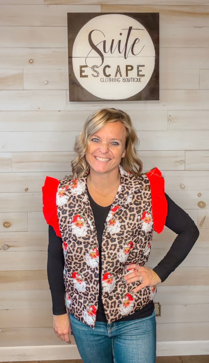 Santa Safari Chic Puffer Vest