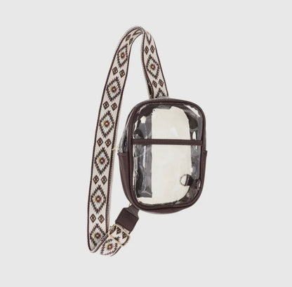 CC Aztec Strap Clear Belt Bag