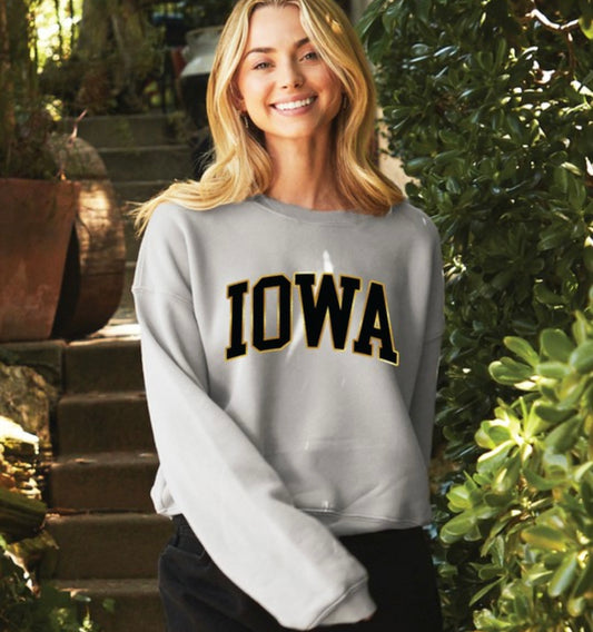 Iowa Foil Cropped Crewneck Sweatshirt