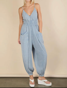Everyday Basis Mineral Washed Gauze Jumpsuit