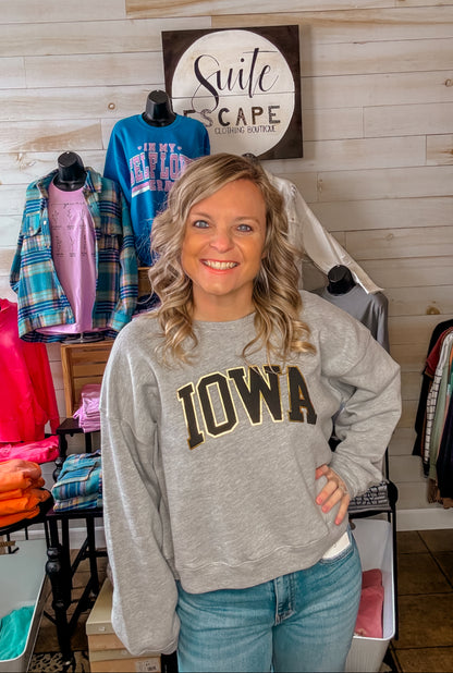 Iowa Foil Cropped Crewneck Sweatshirt