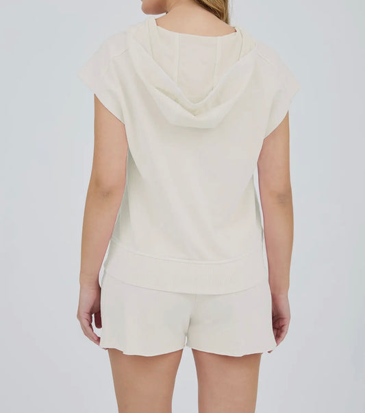 Fun and Games Mineral Washed Hooded Half Zip Top