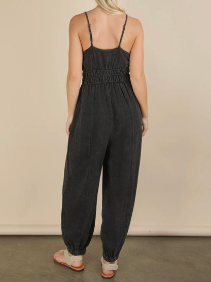 Everyday Basis Mineral Washed Gauze Jumpsuit