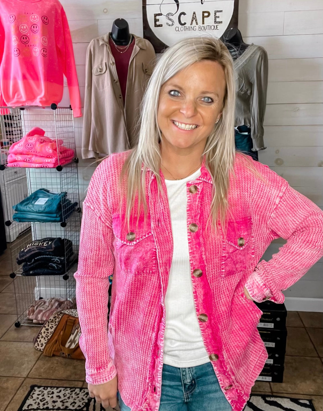 Dare to be Bold Acid Wash Shacket