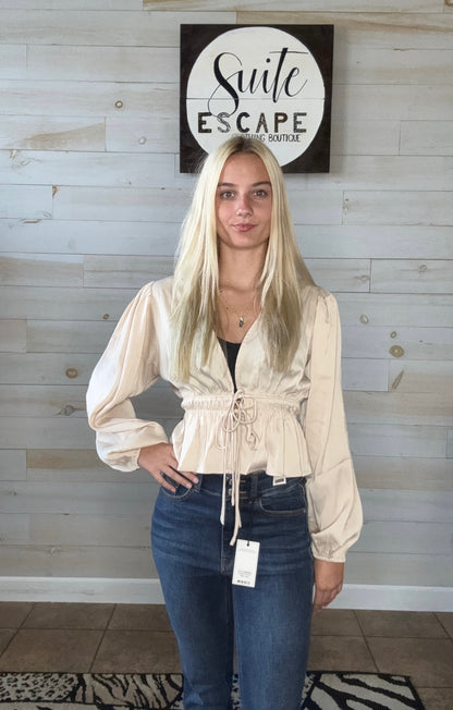 Hard Launch Deep V-Neck Blouse Top
