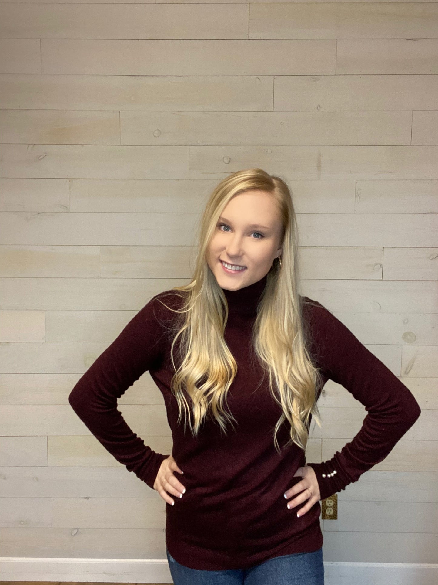 Pearl Button Long Sleeve Top