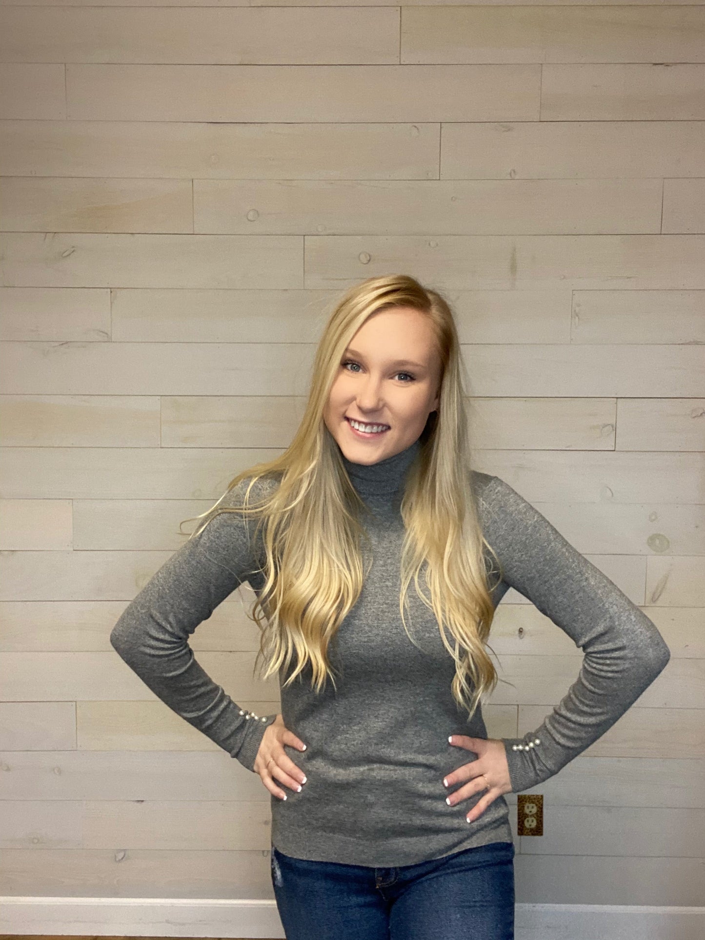 Pearl Button Long Sleeve Top