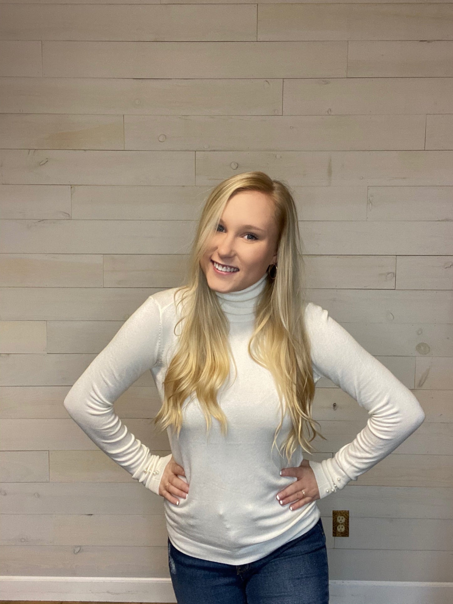 Pearl Button Long Sleeve Top