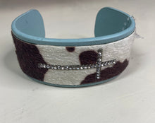 Load image into Gallery viewer, Cow Print Cross Cuff Bracelets