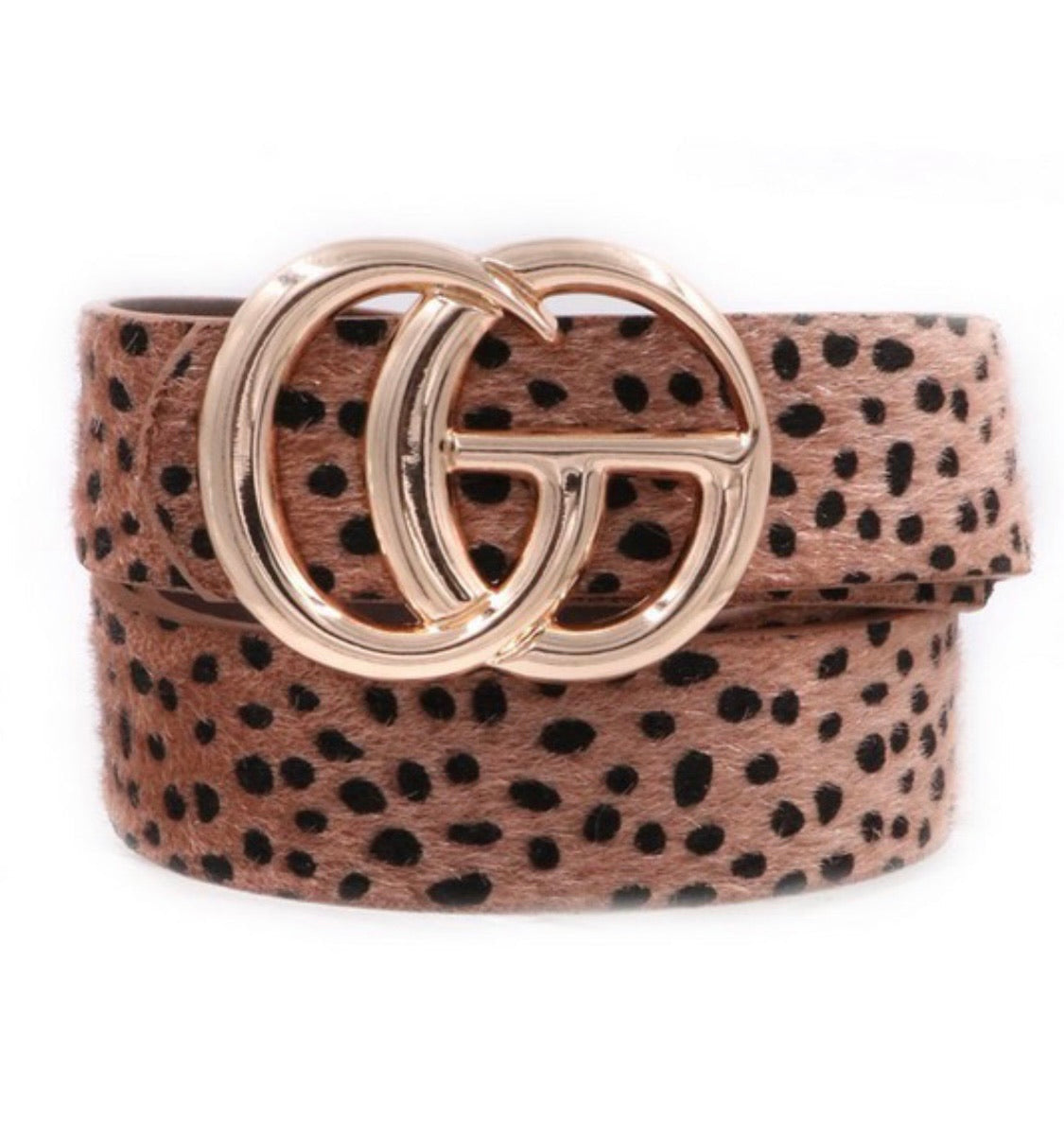 Spotted Cheetah Faux Fur Belt
