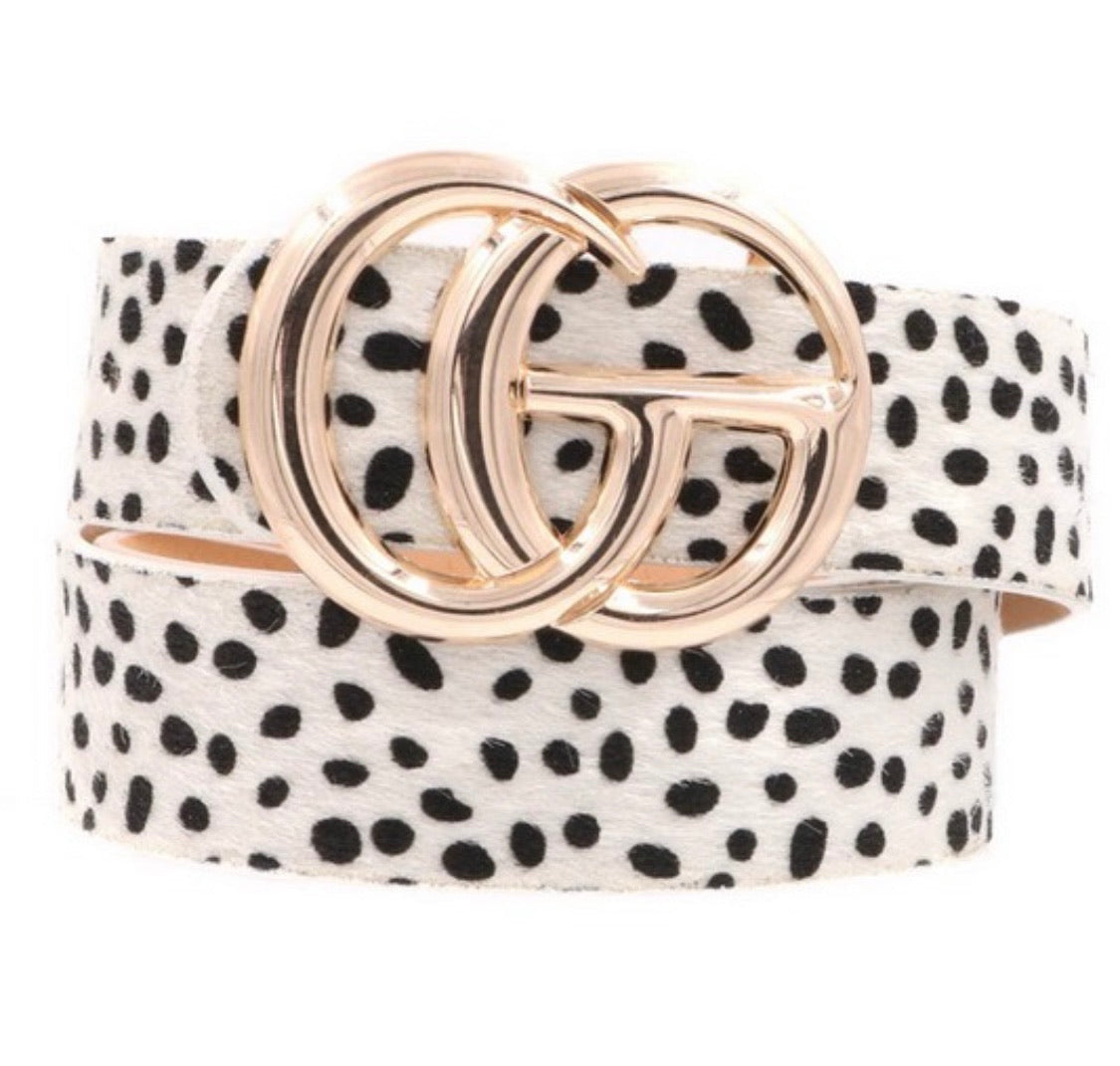 Spotted Cheetah Faux Fur Belt