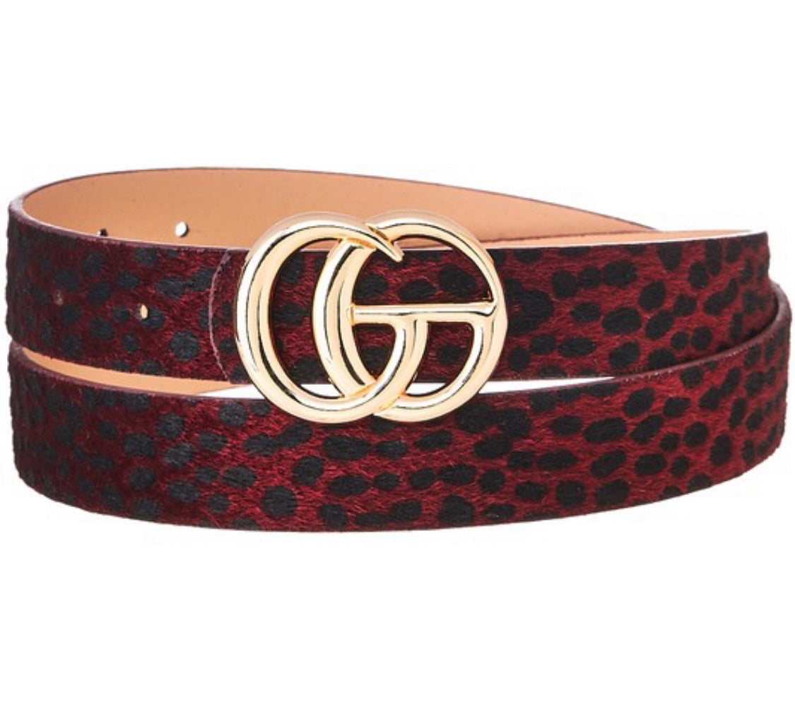 Spotted Cheetah Faux Fur Belt