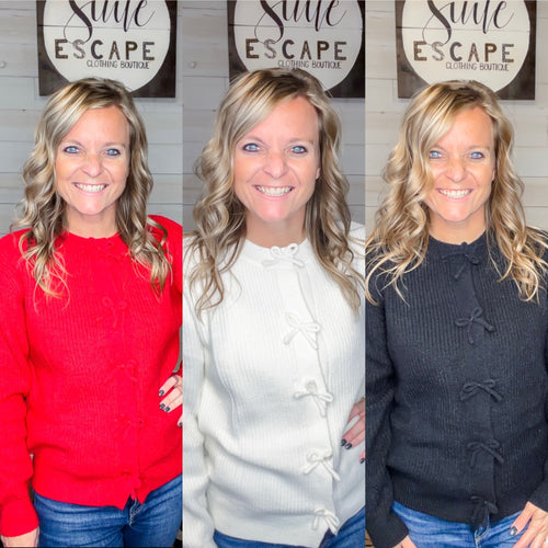 Pretty in Bows Snap Button Cardigan Sweater