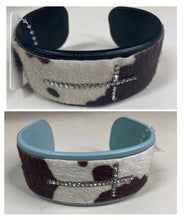 Load image into Gallery viewer, Cow Print Cross Cuff Bracelets