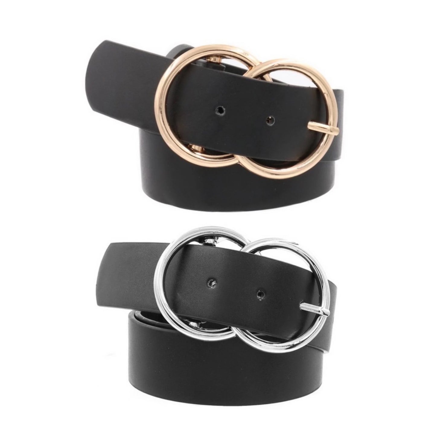 Black Double Ring Belts