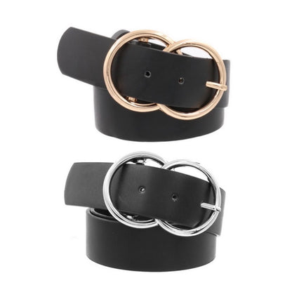 Black Double Ring Belts
