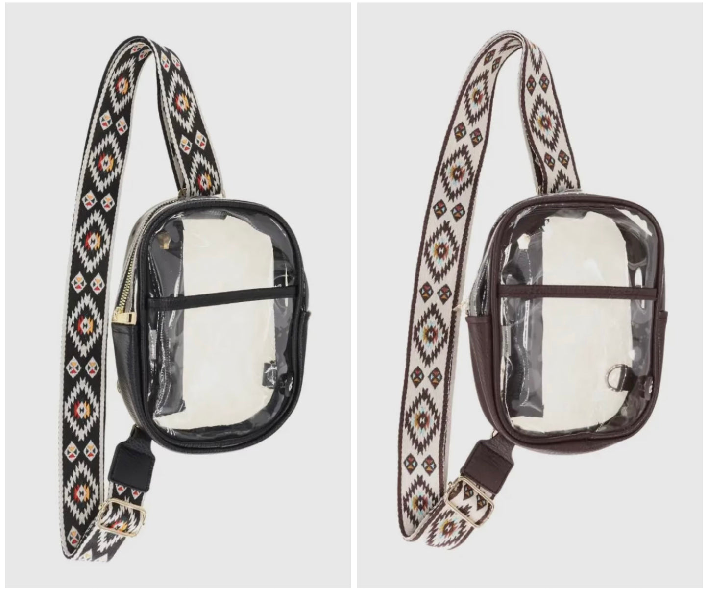 CC Aztec Strap Clear Belt Bag