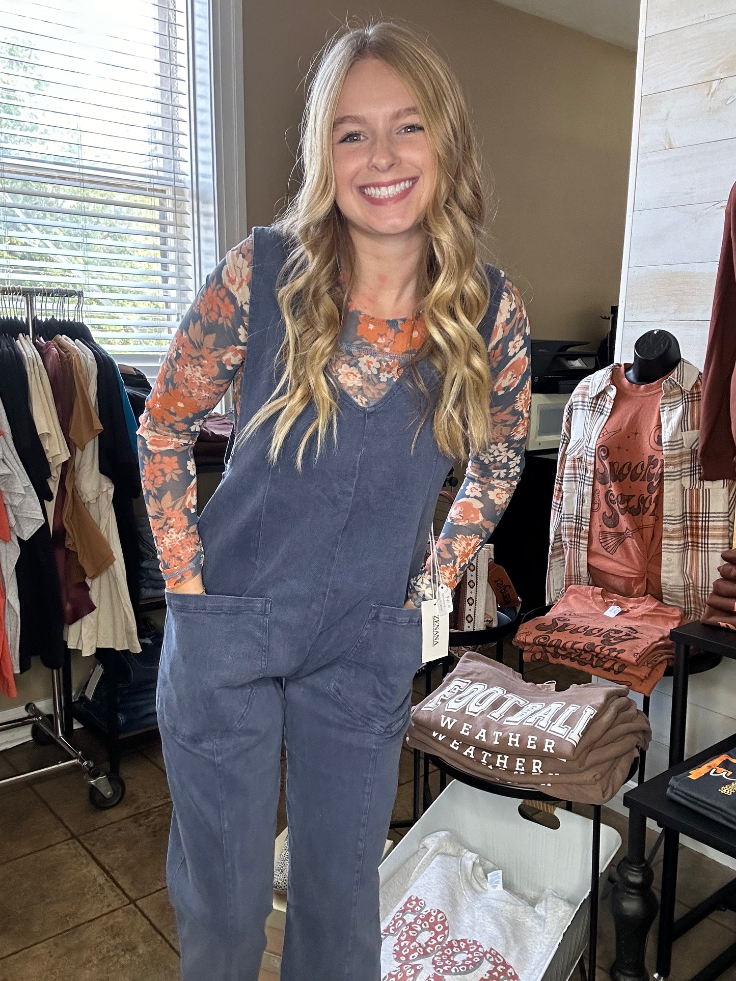 Flirting With Fall Floral Print Layering Mesh Top