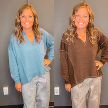 Load image into Gallery viewer, Easy Does It Split Neck Knit Top