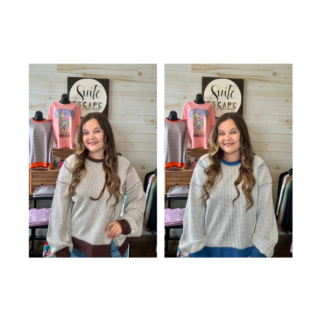 Girl Talk Oversized Waffle Knit Top