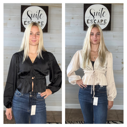 Hard Launch Deep V-Neck Blouse Top