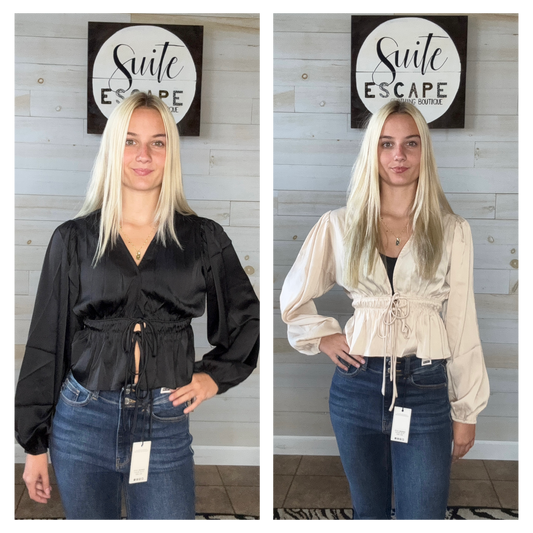 Hard Launch Deep V-Neck Blouse Top
