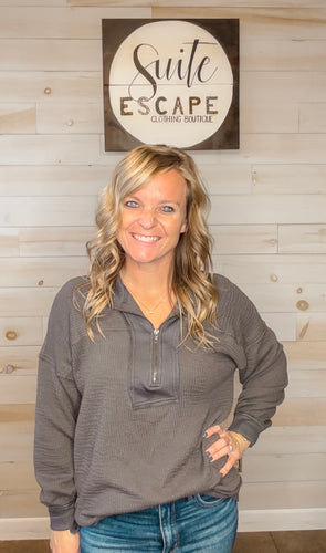 Peak Performance Half Zip Waffle Knit Top