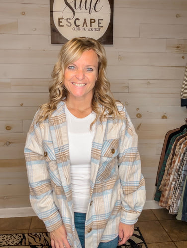 Crisp Air Plaid Print Shacket