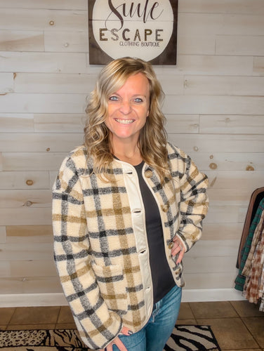Plaid & Cozy Button Down Jacket