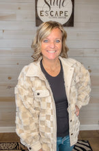 Load image into Gallery viewer, Snuggle Bug Checkered Faux Shearling Button Down Shacket