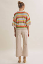 Load image into Gallery viewer, MAPLE STREET MULTI-STRIPE BUTTON-DOWN SWEATER CARDIGAN