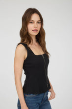 Load image into Gallery viewer, Livin’ on the Edge Zip- Front Square Neck Sleeveless Top